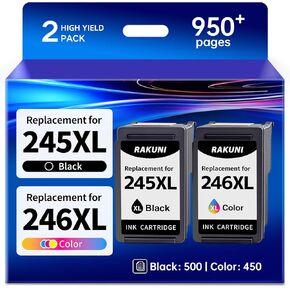 245XL 246XL Combo Ink Cartridge Replacement for Canon 245XL 246Xl Ink PG-245 CL-246 for Pixma MG2522 MX490 MX492 MG2500 TS202 TS3322 TR4522 TR4520 TR4500 for Cannon Printer ink 245xl 246xl(2 Pack) in Kuwait