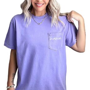 Mama Pocket Shirts Women's Cute Mama Letter Printed T-Shirt Graphic Tee Casual Short Sleeve Tops in Kuwait