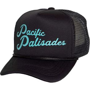 قبعة TOP HEADWEAR للرجال من Pacific Palisades Trucker - قبعة LA Snapback، باللون الأسود in Kuwait