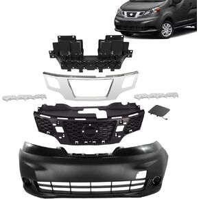 JX RACING Front Bumper Cover & Grille Grill Set Compatible with 2013-2021 Nissan NV200 Upper Grille Trim Assembly Bumper Bracket Retainer Left+Right Side NI1000295 622253LM0A NI1200260 NI1210109 in Kuwait