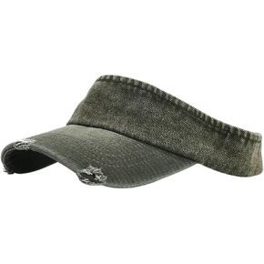 Belsen Washed Distressed Sun Visor Hat Unisex Cotton Ball Cap Empty Top Baseball Sun Cap in Kuwait