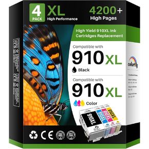 مجموعة خراطيش حبر 910XL بديلة لحبر HP 910 XL باللون والأسود المتوافقة مع طابعات OfficeJet Pro 8020 8025 8028 8035 8030 8010 8015 8018 8022 in Kuwait