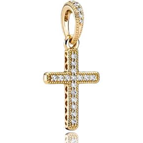 Gold Cross Charms for Bracelets 925 Sterling Silver Dangle Pendants Beads Jewelry for Women in Kuwait