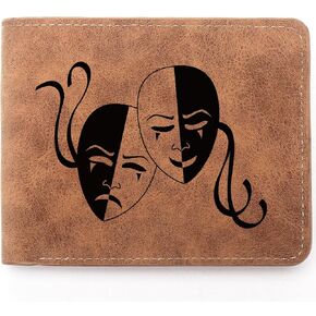 Theatre Gifts,Leather Wallet for Men, Engraved Personalized Leather Wallet,Birthday Gifts,Drama Student Graduation Gifts (Theatre) in Kuwait