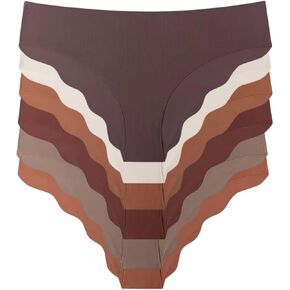 Women’s Seamless Bikini Underwear – 6 Pack Multicolor No Show Laser Cut Panties in Saudi Arabia