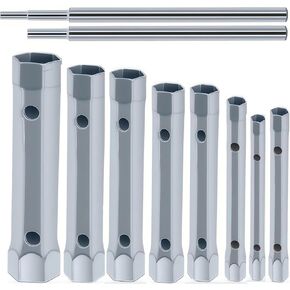 10 قطعة صمام دش مزدوج الأطراف مجموعة مفاتيح ربط صامولة الصنبور أداة إزالة لإزالة حوض الاستحمام وصمام الدش السباكين مجموعة مقابس متوافقة مع مفتاح شرارة ممتد 6-22 مم (10) in Kuwait