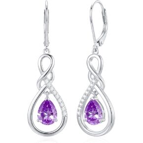 أقراط إنفينيتي المتدلية من الفضة الإسترليني عيار 925، أقراط جوهرة الميلاد، هدايا مجوهرات الذكرى السنوية لعيد الميلاد للنساء وزوجتها الأم in Kuwait