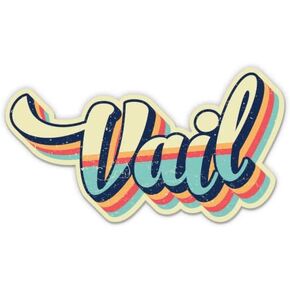 Squiddy Vail Colorado Retro Ski Style - Vinyl Sticker for Car, Laptop, Notebook (5" Wide) in Kuwait