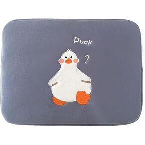 11-15.6 Inch Cute Puffy Laptop Sleeve Fairycore Duck Embroidery Carrying Laptop Bag Cover Kawaii Indie Tablet Liner Bag Cottagecore Office Accessories (15inch,Green) in Kuwait