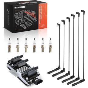 A-Premium 1 Ignition Coils with 6 Wire and 6 Iridium Spark Plugs Compatible with Volkswagen Passat 1998-2005 & Audi A4/A6 1999-2001, A4 Quattro/A6 Quattro 1998-2001, 2.8L in Kuwait