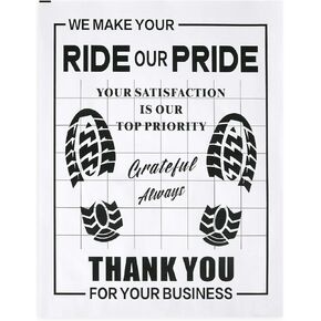 100 قطعة من سجادات الأرضية الورقية للسيارات، سجادات أرضية السيارات للاستعمال مرة واحدة، واقيات وسادة القدم الورقية المقاومة للماء مع تصميم شكرًا لك على تفاصيل السيارة ووكلاء السيارات (20 بوصة × 16 بوصة) in Kuwait