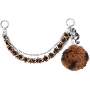 Pom Pom Bag Charm Chain for Women, Cute Plush Pom Purse Chains Bag Extender Chain for Handbags in Kuwait