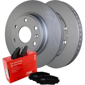 Coated 325mm Disc Rotors and TRW Pro Ceramic Pad Set with Hardware and Acoustic Sensors Front Brake Kit For Buick Enclave Chevrolet Traverse GMC Acadia Limited Saturn Outlook 3.6L V6 in Kuwait