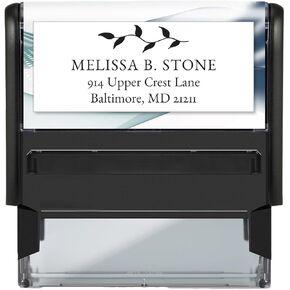 ختم مخصص للاسم والعنوان/ختم عنوان الإرجاع الصغير بالحبر الذاتي/ختم حبر أسود أنيق مخصص/صنع في الولايات المتحدة الأمريكية in Kuwait