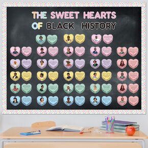 Black History Month Conversation Heart Bulletin Board, 119Pcs Black History Month Africa American Valentines Heart Shape Cutouts Classroom Decoration for School Office Home Community Door in Saudi Arabia