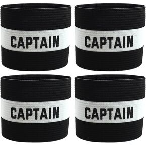 4 Pack Elastic Soccer Captain Armbands for Adults & Youth, Adjustable Sports Arm Bands with “CAPTAIN" Print, Durable Football Basketball Volleyball Team Leader Bands for Training and Match Use in Kuwait