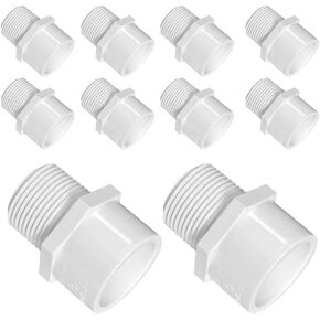 3/4 بوصة أبيض 2-Way SCH40 PVC ذكر محول تركيبات الأنابيب، تجهيزات الأنابيب مع خيط خارجي، مقاومة الشيخوخة (20 حزمة) in Kuwait