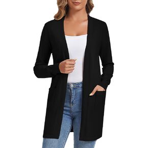 Cardigan for Women Casual Long Sleeve Open Front Cardigan Sweaters with Pockets in Saudi Arabia