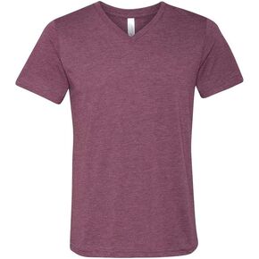 Bella + Canvas - Unisex Triblend Short Sleeve V-Neck Tee, Maroon Triblend, XX-Large in Saudi Arabia