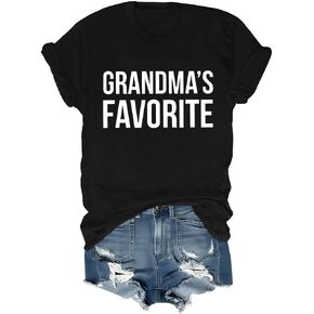 Grandma's Favorite Shirt Grandmas Favorite Shirts for Women Man Funny Family Grandchild V Neck Tshirt in Saudi Arabia