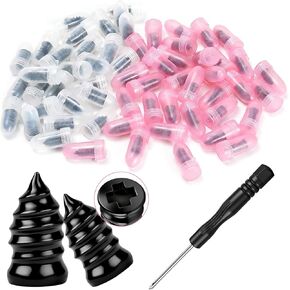 طقم أظافر مطاطي لإصلاح الإطارات 40 قطعة مع حجمين من المسامير المطاطية ومفك البراغي، لإصلاح الإطارات الفراغية السريعة في السيارات والدراجات النارية والشاحنات والدراجات (أسود) in Kuwait