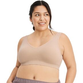 حمالة صدر نسائية من Jockey، Seamfree Back Smoothing Bralette، بيج فاتح، L in Kuwait