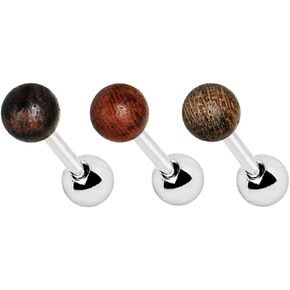 Natural Organic Wood Ball Cartilage Stud Tragus Earring in Kuwait