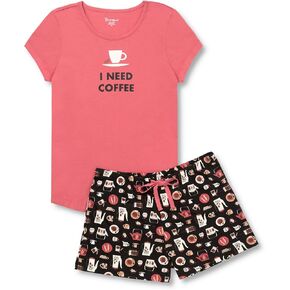 PajamaGram PJs For Women Set - Womens Pajama Shorts, Graphic Top, 100% Cotton in Kuwait