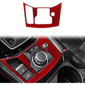 Carbon Fiber Center Console Multimedia Button Frame Panel Cover Trim Compatible with Mazda CX-5 2017 2018 2019 2020 2021 2022 Interior Accessories Red (1Pcs) in Kuwait