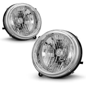 Headlights Assembly for 2002 2003 2004 Liberty Compatible with 02 03 04 Liberty Halogen Headlight Chrome housing Replacement Driver and Passenger Side in Kuwait