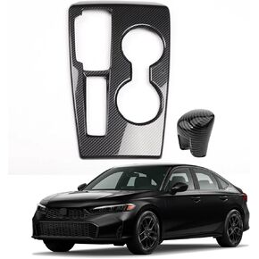 غطاء لوحة ناقل الحركة لوحدة التحكم المركزية لسيارة Honda 11th Gen Civic 2022 2023 2024 2025 2026 ملحقات الديكورات الداخلية ملحقات نمط ألياف الكربون in Kuwait