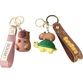 2 Pcs Capybara Cute Keychains, Cute Capybara Statue Figurine Key Chains for Graduation Gifts Exchange Birthday Party in Kuwait