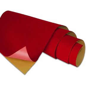 أوراق لباد لاصقة من القماش المخملي ذاتي اللصق باللون الأحمر الأمريكي للفنون والحرف اليدوية، وصندوق المجوهرات، وبطانات الأدراج - قطعتان × (17.3 بوصة × 39.3 بوصة) in Kuwait