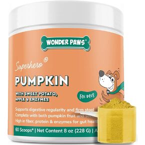 Organic Pumpkin for Dogs – Organic Pumpkin Fiber for Dogs – with Apple, Sweet Potato & Enzymes for Gut Health, Stool, Constipation & Digestion – Fiber Topper Or Mix with Water to Create Pumpkin Puree in Kuwait