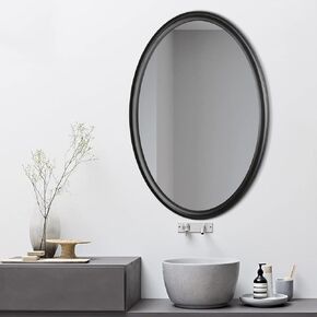 Oval Wall Mirror (36X24) Decorative Bathroom Mirror Vanity Mirror for Entryway Living Room with Safety Backing (Black) in Saudi Arabia