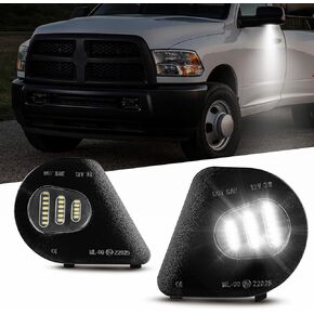 LESAUCE LED Side Mirror Puddle Light Lamps Assembly for 2010-2019 2020 2021 Dodge Ram 1500 2500 3500 4500 5500 Towing Mirror Lights, 6000K White 2PCS in Kuwait