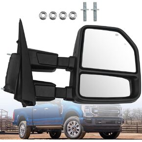 Right Passenger Side Tow Mirror Fits for Ford F250 F350 F450 F550 2017-2022 Support Power Folding & Glass Adjust & Heated with BSM Turn Signal & Puddle & Driving Light Temp Sensor 15 Pins in Kuwait