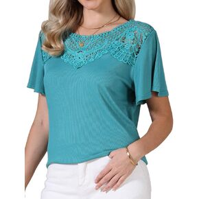 Allegra K Summer Tops for Women 2026 Short Sleeve Shirts V Neck Dressy Casual Tunic Tops in Kuwait