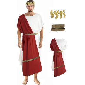 Men's Greek Toga Costume with Headband, Roman Dionysus Style Adult Outfit for Halloween in Kuwait