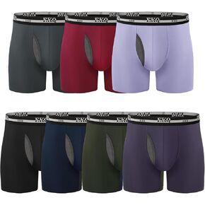 Mens Underwear Boxer Briefs 7 Pack Ultra Breathable Bamboo Rayon Boxers for men, Cooling Soft, 3D Mesh Fly, No Ride Up in Saudi Arabia