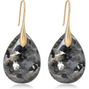 Natural Stone Earrings for Women Boho Dangle Drop Earrings Gemstone Fishhoop Statement Gold Earring in Kuwait