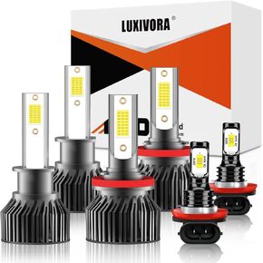 متوافق مع كيا فورتي، فورتي كوب 2014 2015 2016، مصابيح إضاءة عالية منخفضة، حزمة من 6 قطع in Kuwait