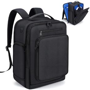 Gaming Backpack for PS5, Protective Travel Carrying Case Compatible with Playstation 5 Console, Portable Monitor, 15.6"Laptop, Headset, Game Discs, and Gaming Accessories Gifts for Men in Kuwait