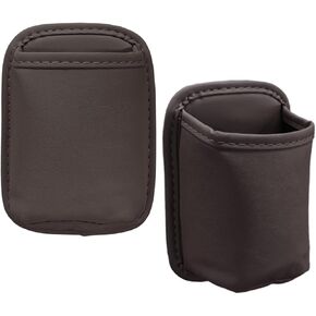 2PCS Large Cup Holder for Car Door - Clip On Vehicle Hanging Water Bottle Drink Holder Car Back Seat Pocket - Scratch-Resistant PU Leather Beverage Storage Organizer for Cars Trucks (Black) in Kuwait