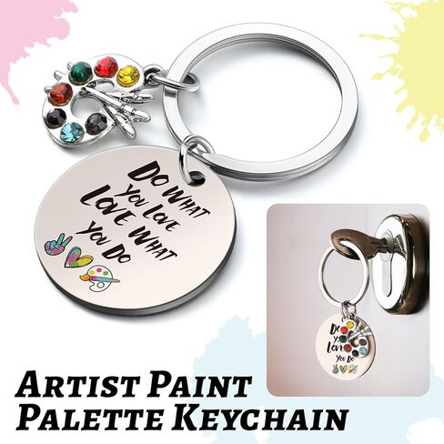 Mepase 4 Pcs Painting Artist Gift Set for Women Include Paint Artist Waterproof Apron Keychain Mug Novelty Socks Creative Holiday Birthday Gift for Art Lover Teacher Colleague Painters in Saudi Arabia