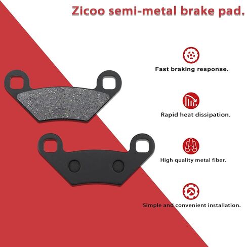 ZICOO Brake Pads for Polaris Sportsman XP 1000 850 800 570 550 500 450 Forest HO Touring EPS X2 Scrambler 850 1000 XP Front & Rear 2009 2010 2011 2012 2013 2014 2015 2016 2017 2018 2019 2020 2021 2022 in Saudi Arabia