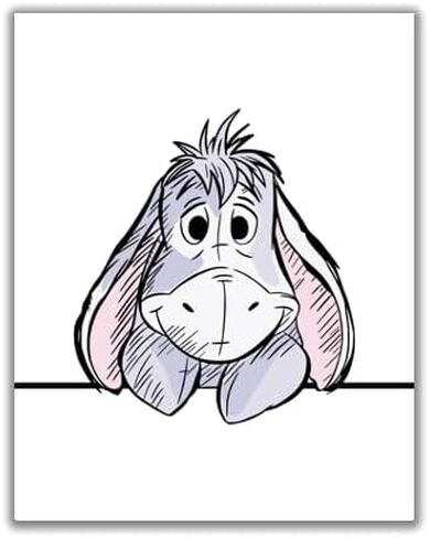 Winnie The Pooh and Friends Nursery Wall Art Set of 4, Character Illustrations, Kids Room Decor - 11x14 Poster Print - UNFRAMED in Kuwait