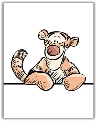 Winnie The Pooh and Friends Nursery Wall Art Set of 4, Character Illustrations, Kids Room Decor - 11x14 Poster Print - UNFRAMED in Kuwait