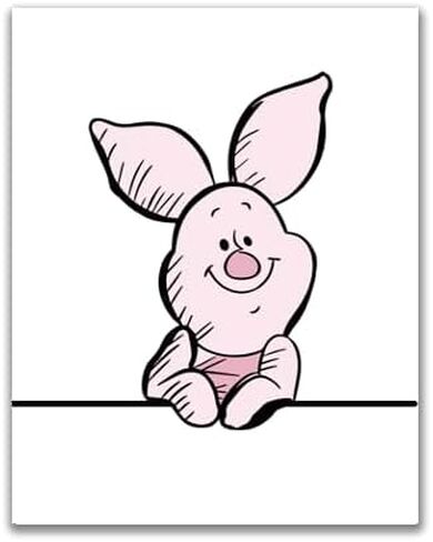 Winnie The Pooh and Friends Nursery Wall Art Set of 4, Character Illustrations, Kids Room Decor - 11x14 Poster Print - UNFRAMED in Kuwait