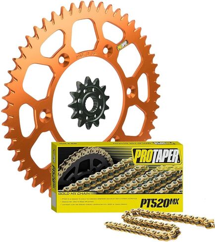 أسنان مسننة أمامية وخلفية Pro Taper ومجموعة سلسلة PT520MX - متوافقة مع 1999-on KTM 125-530، 2009 إلى 2014 Husaberg، 2014-on Husqvarna in Kuwait